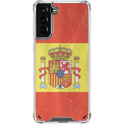 Spain Flag Distressed Galaxy S21 Plus 5G Clear Case